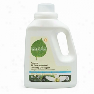 Seventh Generation Natural 2x Concentrated Liquid Laundry Cleansing, 33 Loads, White Flower & Bergamot Ciyrus Scent