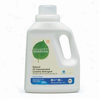 Seventh Generation Natural 2x Concentrated Liquid Laundry Detergent, 33 Loads, Free & Clear