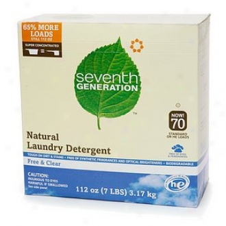 Seventh Generation Natural Lanudry Detergent Powder ,70 Loads, Free & Clear