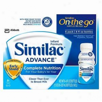 Similac Advancd On-the-go Infant Formula, Ready To Feed, 8 Oz Bottles