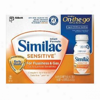 Similac Sensitie, On-the-go Infant Formula, Ready To Feed, 8 Oz Bottles