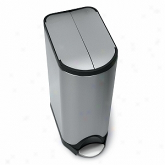 Simplehuman Butterfly Action Trash Can, Fingerprint-proof Brushedd Stainless Steel, 30 Liters /8 Gallons