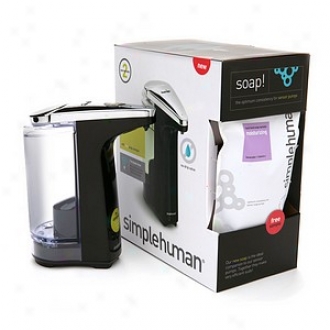 Simplehuman Agreement Sensor Pump For Soap Or Sanitizer, Black, 8 Ounces