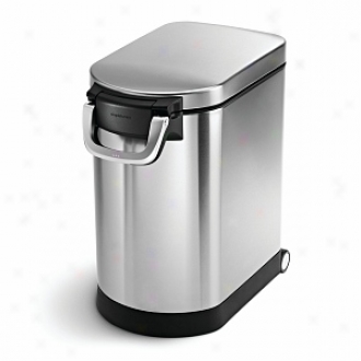 Simplehuman Pet Food Storage Can, Brushed Stainless Steel, 25 Liters/ 6.5 Gallons