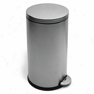 Simplehuman Round Step Trash Can, Fingerprint-proof Brushed Stainless Steel, 40 Liters /10 Gallons