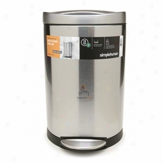 Simplehuman Semi-round Step Can, 10 Liter, Stainleesss Steel