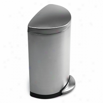 Simplehuman Semi-round Step Trash Can, Fingerprint-proof Brushed Stainless Case-harden, 30 Liters /8 Gallons