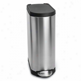 Simplehuman Slim Step Trash Can, Brushed Stainlews Steel, 35 Liters / 9 Gallons