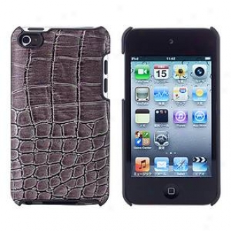 Simplism Japan Leather Cover Set For Ipod Touch 4th, Crovodile Gunmetal