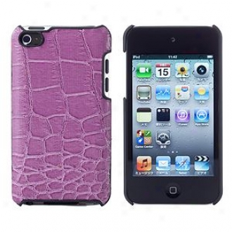 Simplism Japan Leather Cover Set For Ipod Touch 4th, Crocodile Lavender