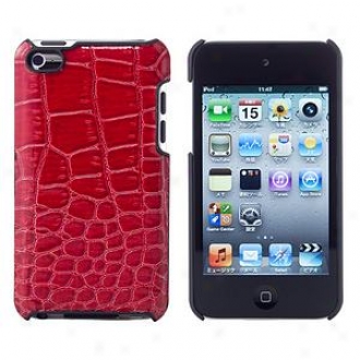 Simplism Japan Leather Cover Set For Ipod Delineate  4th, Crocodile Red