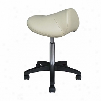 Sivan Health And Fitness Pneumatic, Hydraulif Adjustable, Rolling Saddle Masswge Stool, Beige