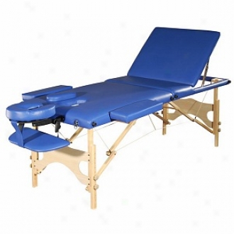 Sivan Health And Fitness Three Fold Reiki Portable Massage Table And Carrying Case, Blue