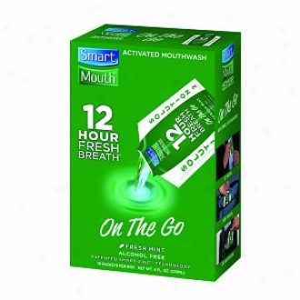 Smartmouth 12 Hour On-the-go Actifated Mouthwash  Packeta, Fresh Mint