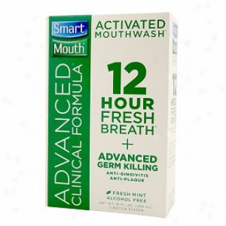 Smartmouth Advanced Clinucal Formula 12 Hour Activated Mouthwash, Fresh Mint