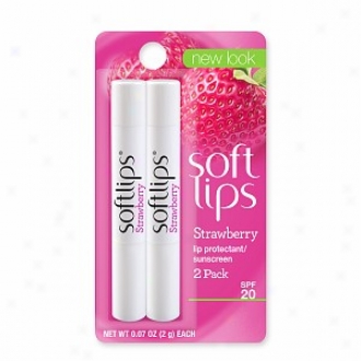 Softlips Lip Protectant/sunscreen Spf 20, Value Pack, Strawberry