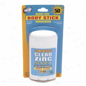 Solar Sense Clear Zinc Sport Body Stick Sunscreen Spf 50, Green Tea & Aloe