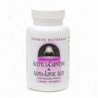 Source Naturals Acetyl L Carnitine & Alpha-lipoic Acid, 650 Mg