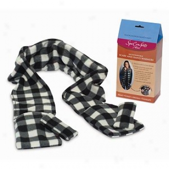 Spacomforts Microwavable Scarf And Hand Warmers, Dark & White Checks