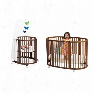 Stokke Sleepi Scheme I Crib Plus Mini Bassinet, Walnut