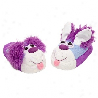 Stompeez Playful Blue Puppy Slippers Walkers/toddlers, Smakl - Usa Size 5-11