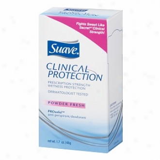 Suave Clinical Protection Antiperspirant & Deodorant 24hour Prosolid, Dust Fresh