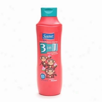 Suave For Kids 3-in-1 Shampoo, Conditioner & Body Wash, Wacky Melon