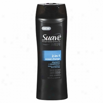 Suave For Men 2 In 1 Shampoo + Conditioner, Ocean Charge Cleab