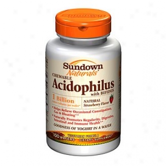 Sundown Naturals Chewable Acidophilus Through  Bifidus,_Wafers, Strawberry