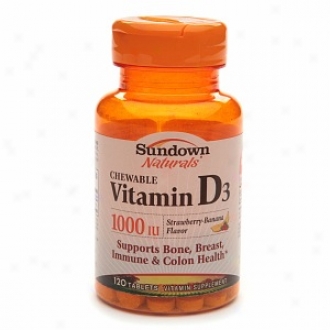 Sundown Naturals Chewable Vitamin D3 1000iu, Taboets, Strabwerry-banana