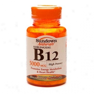 Sundown Naturals Sublingual Vitamin B12, 5000mcg, Microlozenges