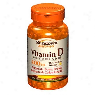 Sundown Naturals Vitamin D With Vitamin A And D3, 400 Iu, Softgels