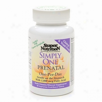 Super Nutrition Simply One Prenatal Multi-vitamin/mineral Supplement Vegetarian Tablets