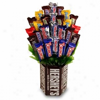 Sweets In Bloom Chocolate Indulgence - Hershey Base And Candy Bar Bouquet