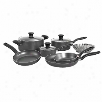 T-fal A821sa94 Initiatives 10-piece Cookware Set, Grey