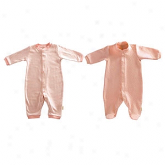 Tadpoles Footed Romper + Fooltess Romper, Salmon, 3-6 Mos