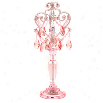 Tadpoles Lajp, Mini Chandelier Table Lamp, Pink Sapphire