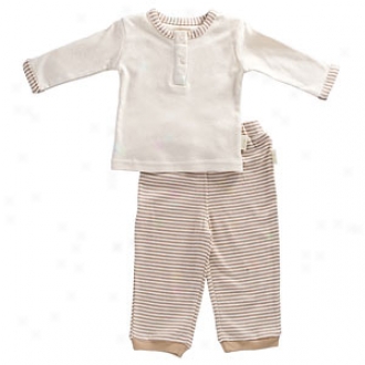 Tadpoles Organc, Cotton Boys Pant & Top 2pc Set, Cocoa, 6-9 Mos