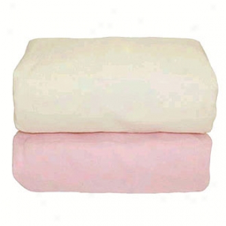 Tadpoles Organic Flannel Fitted Enclose  Sheets Set/2, Pink & Natural