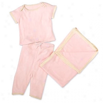 Tadpoles Pashmina Gift Set, 3 Piece Top, Pants, Blanket, Pink 0-3mo