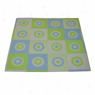 Tadpoles Playmat Set Circles Squared 16pc, Blue And Green