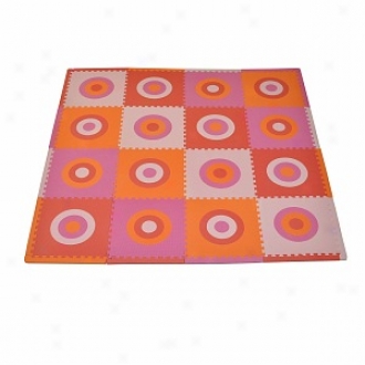 Tadpols Playmat Set Circles Squared 16pc, Pink And Orange