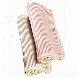 Tadpoles S/2 Organic, Cotton Double Layer Receiving Blanket, Salmon + Cocoa, One Size