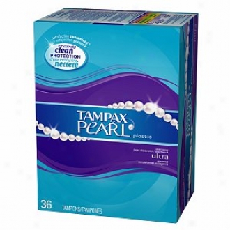 Tampax Pearl Tampons With Plastic Applicator, Unscented, Ultra, 36 Ea