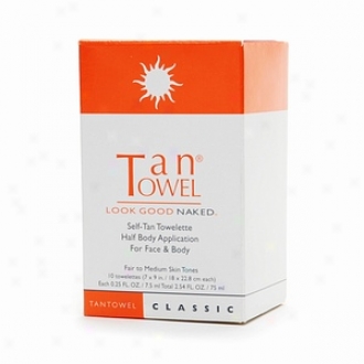 Tantowel Self Tan Towelette Packets, Fair To Medium Skin Tones