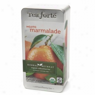 Tea Forte Herbal Retreat Organic Relaxation Tea, Mojitp Marmalade