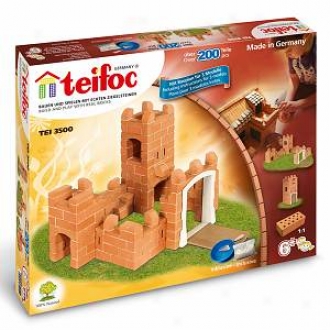 Teifoc Shallow Castle Brick Construction Set - 200 Pc. Ages 6+
