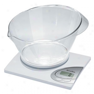 Terraillon Linear Vocal 6.6 Pound Digital Kitchen Scale Attending Bowl, White