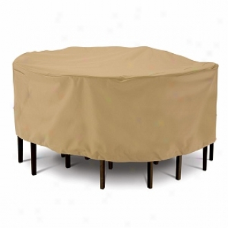 Terrazzo Collection Patio TableA nd Chair Set Cover Round Large, Sand