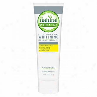 The Natural Dentist Healthy Teeth & Gums Whitening Plus Toothpaste, Peppermint Twist